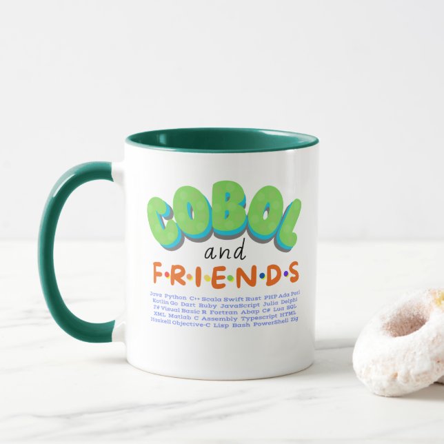 Cobol and Friends Programming Languages Mug (With Donut)