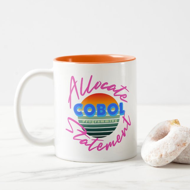 Cobol Programming Language ALLOCATE Statement Two-Tone Coffee Mug (With Donut)