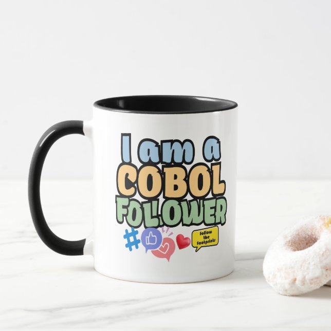 Cobol Programming Language Follower Mug (With Donut)