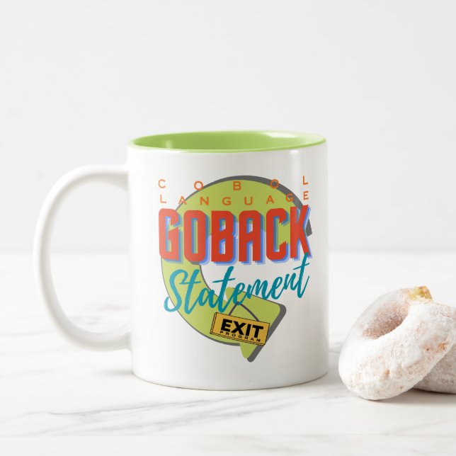 Cobol Programming Language GOBACK Statement Two-Tone Coffee Mug (With Donut)
