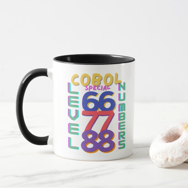Cobol Programming Special Level Numbers Mug (With Donut)