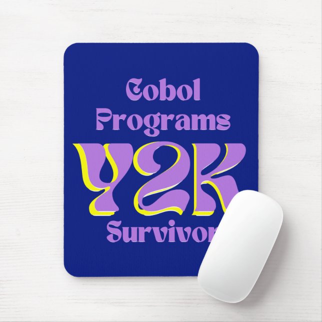 Cobol Programming Year 2000 (Y2K) Survivor Mouse Pad (With Mouse)