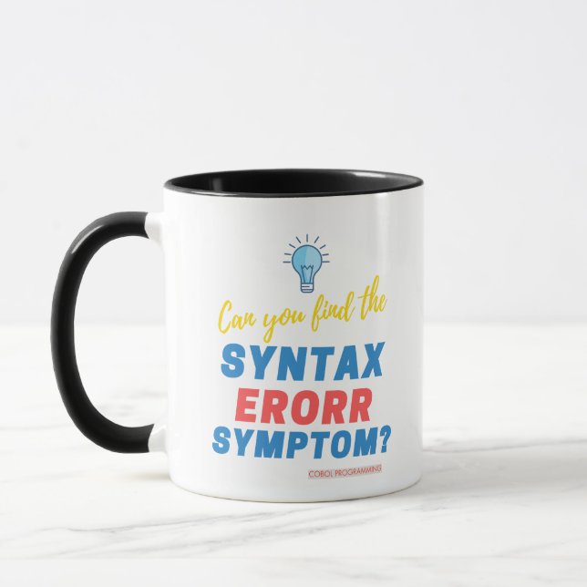COBOL Syntax Error Challenge Tee for Coders  Mug (Left)