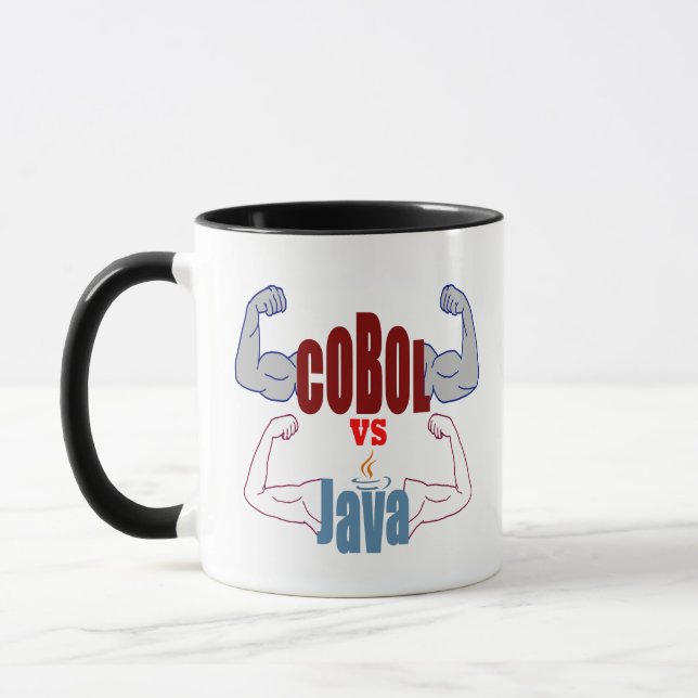 Cobol vs Java Programming Languages Showdown  Mug (Left)