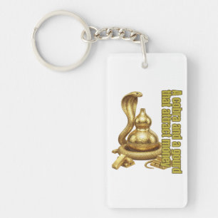 cobra and a gourd that attract money keychain