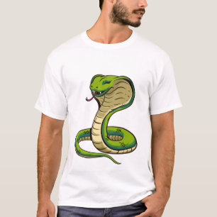 Cobra icon funny cartoon character sketch coloured T-Shirt