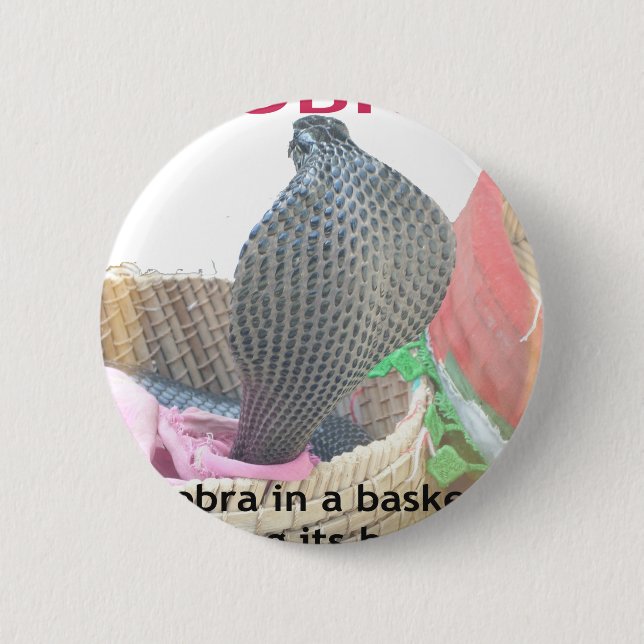 Cobra in Basket Art Print 2 Inch Round Button (Front)