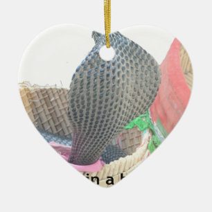 Cobra in Basket Art Print Ceramic Ornament