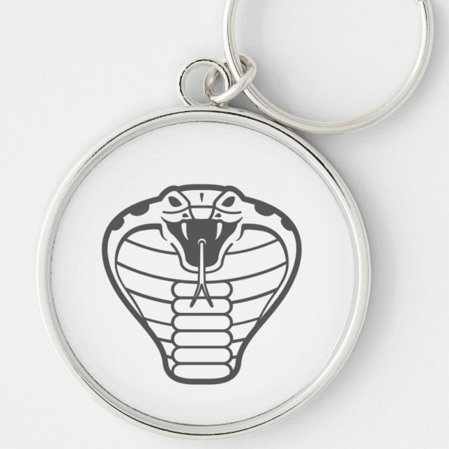 Cobra Snake Black illustration animals Venomous Keychain (Front)
