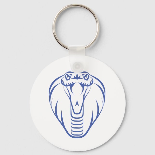 Cobra Snake Blue Predator Boa Reptile  Keychain (Front)