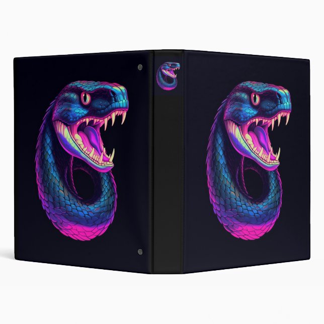 Cobra Snake in Vaporwave Aesthetic Style Binder (Background)