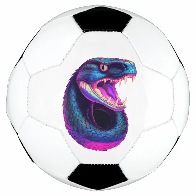 Cobra Snake in Vaporwave Aesthetic Style Soccer Ball (Front)