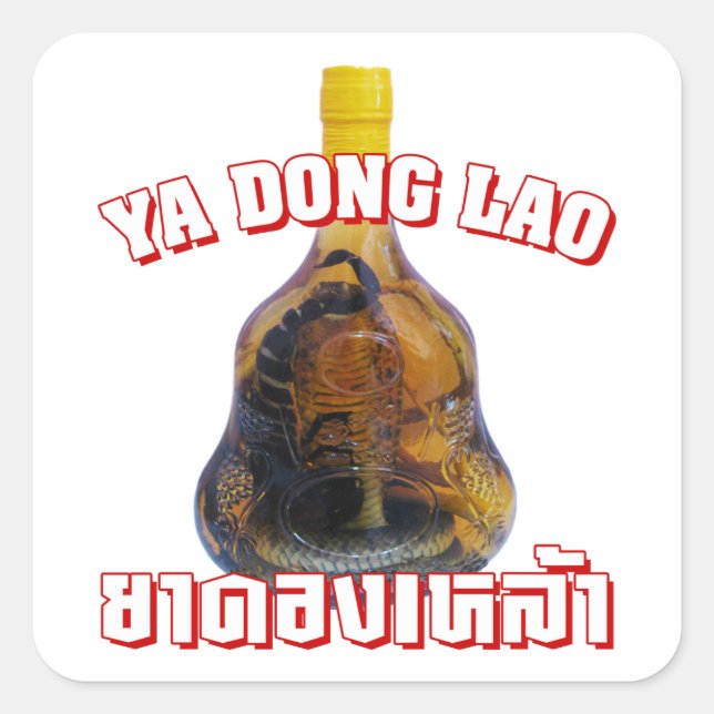 Cobra Snake Vs Scorpion Whiskey ... Yadong Lao Square Sticker (Front)