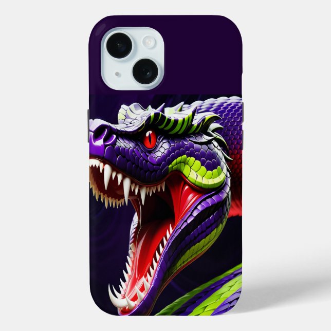 Cobra snake with vibrant green and purple scales Case-Mate iPhone case (Back)