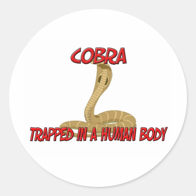 Cobra trapped in a human body classic round sticker (Front)
