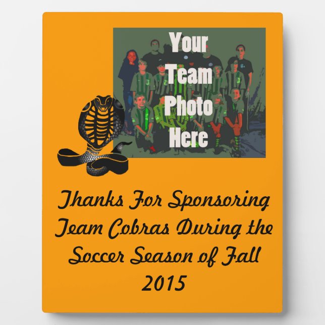 Cobras Team Sports Plaque Pour Sponsors & Prix - (Devant)