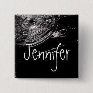 Cobwebs and White Spiders 2 Inch Square Button