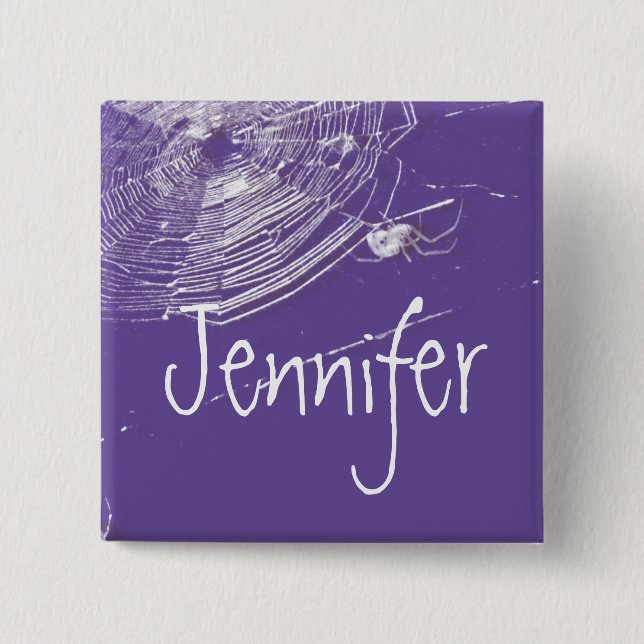 Cobwebs and White Spiders 2 Inch Square Button (Front)