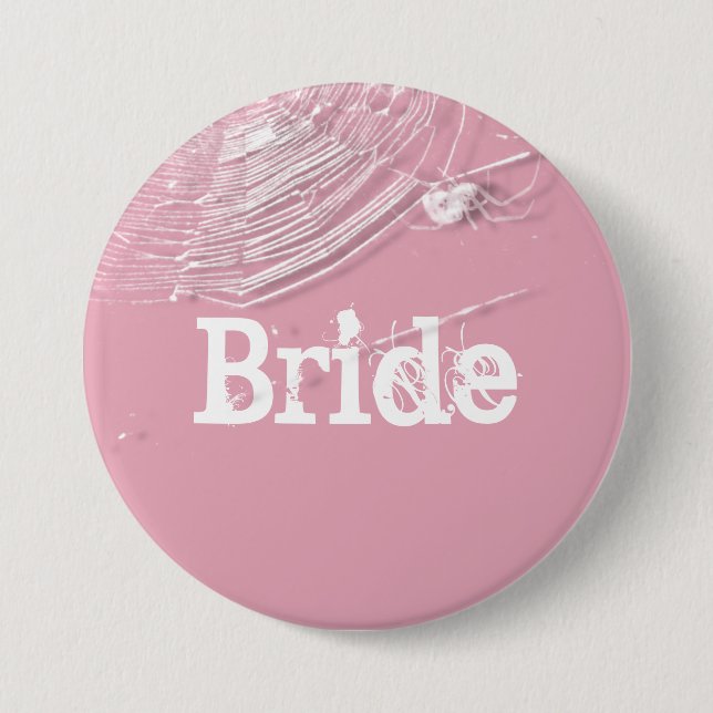 Cobwebs and White Spiders Bride 3 Inch Round Button (Front)