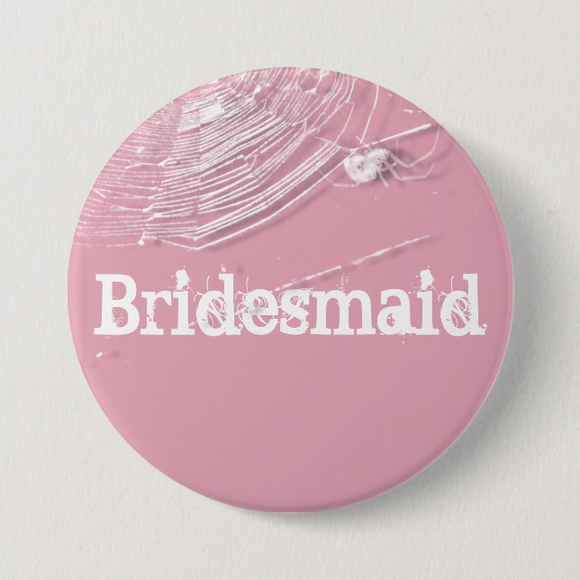 Cobwebs and White Spiders Bridesmaid 3 Inch Round Button (Front)