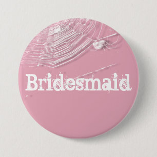 Cobwebs and White Spiders Bridesmaid 3 Inch Round Button