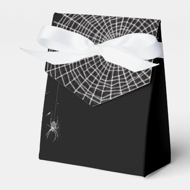 Cobwebs and White Spiders Favor Box (Front Side)
