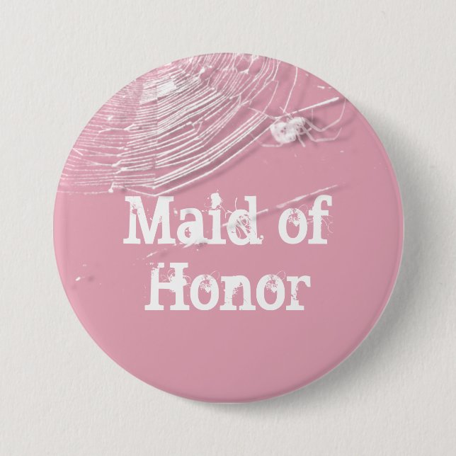 Cobwebs and White Spiders Maid of Honour 3 Inch Round Button (Front)