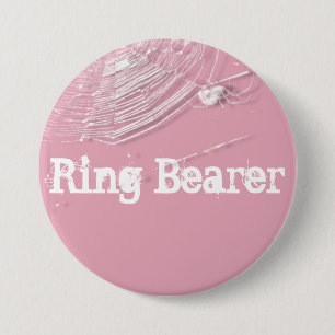 Cobwebs and White Spiders Ring Bearer 3 Inch Round Button