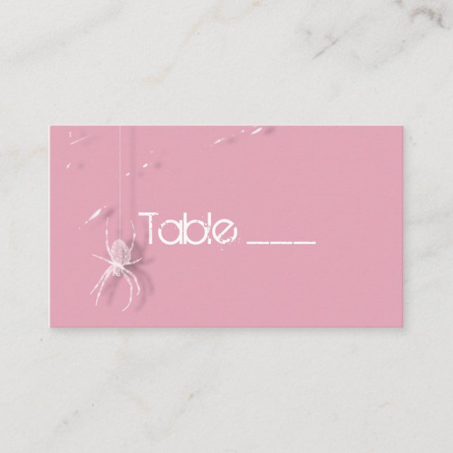 Cobwebs and White Spiders Table Card (Front)