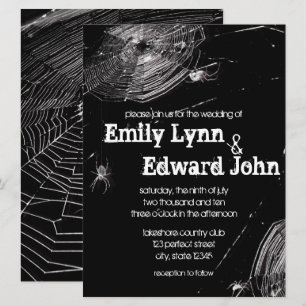 Cobwebs and White Spiders Wedding Invitation