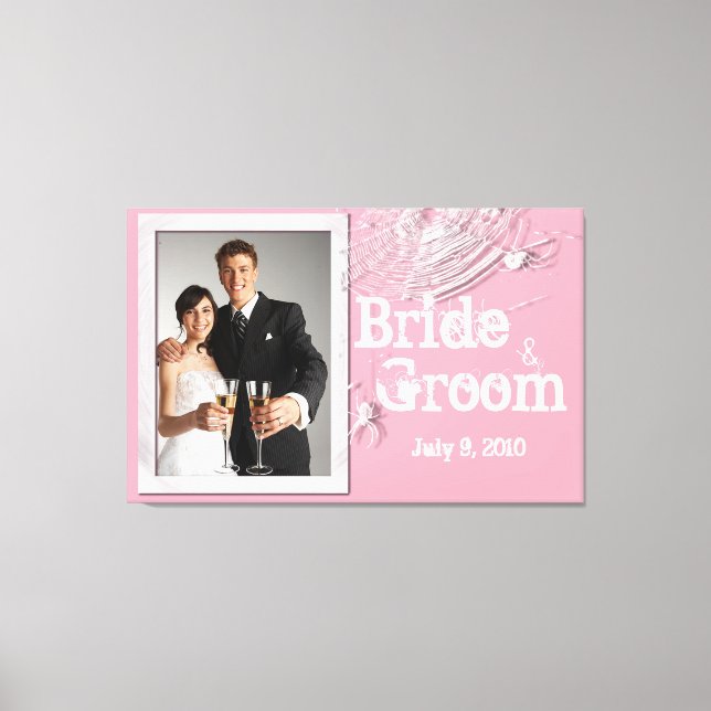 Cobwebs and White Spiders Wedding Keepsake Canvas (Front)