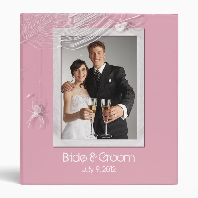 Cobwebs and White Spiders Wedding Photo Album Binder (Front)