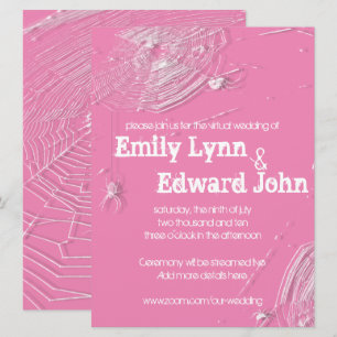 Cobwebs & White Spiders Virtual Wedding Invitation