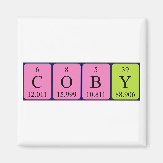 Coby periodic table name magnet (Front)