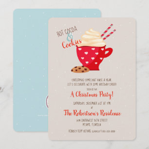 Coca chaud et biscuits Invitation de Noël
