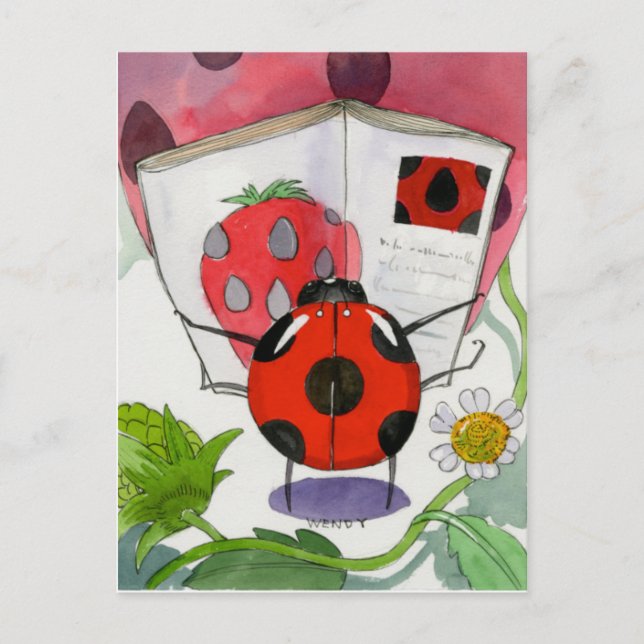 Coccinelle adore lire Carte postale (Devant)
