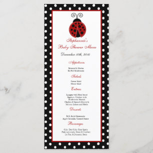 Coccinelle de rouge de 25 cartes de menu