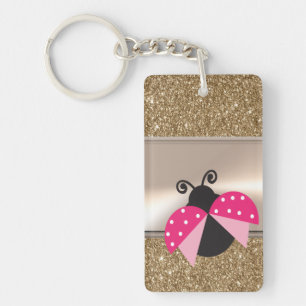 Coccinelle Mignonne Sur Paillettes D'or