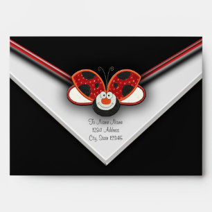 Coccinelle rouge Enveloppes noires