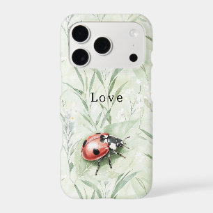 Coccinelle sur l'amour de feuille