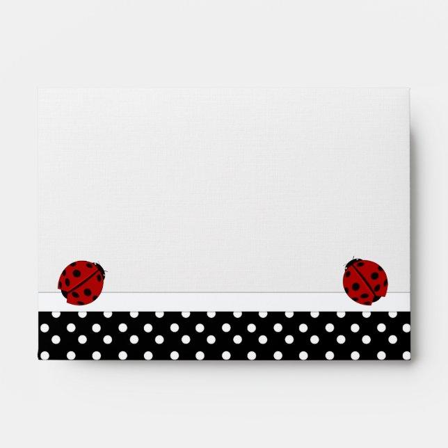 Coccinelles et enveloppe de point de polka (Devant)