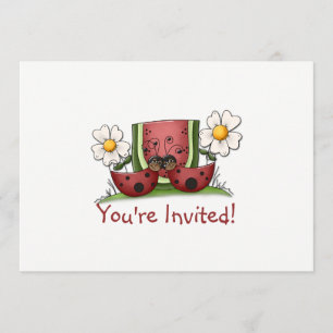 Coccinelles et invitation de fête d'anniversaire