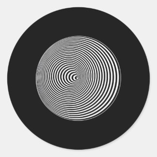 Cocentric Black White Circles Optical Illusion Tri Classic Round Sticker