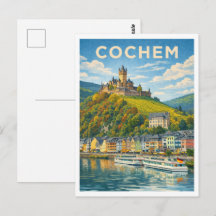 Cochem Allemagne Carte Postale Ancienne de Voyage 