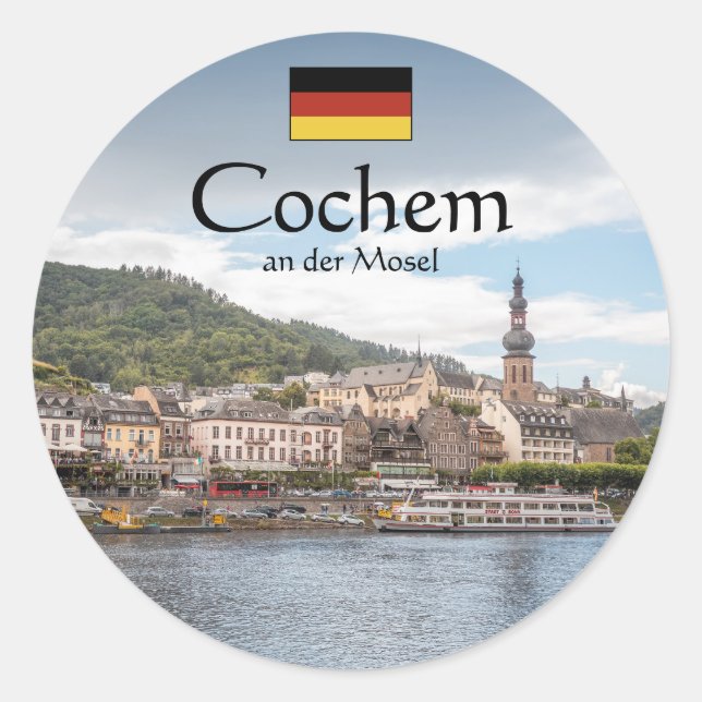 Cochem Germany Souvenir Classic Round Sticker (Front)