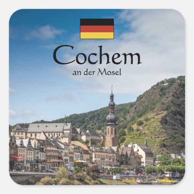 Cochem Germany Souvenir Square Sticker (Front)