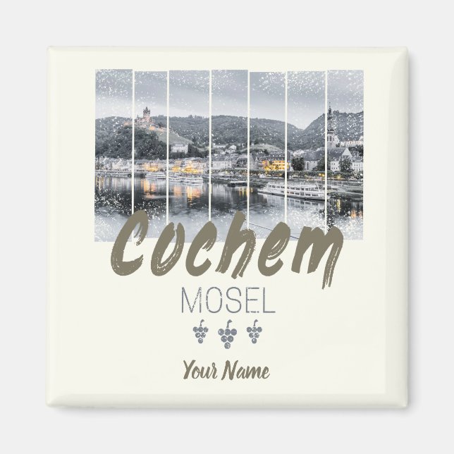 Cochem on the Moselle Germany Vintage Souvenir Magnet (Front)