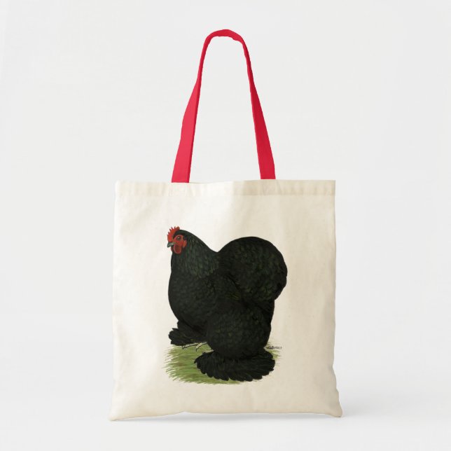 Cochin:  Black Hen Tote Bag (Front)