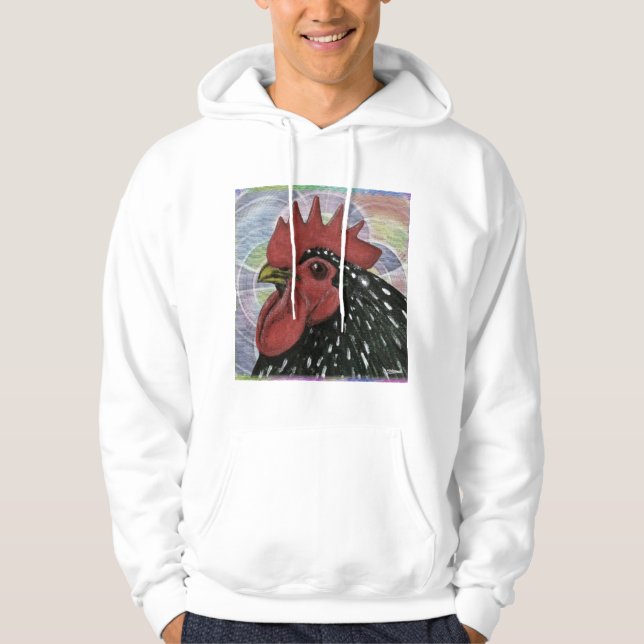 Cochin:  Decorative Rooster Head Hoodie (Front)