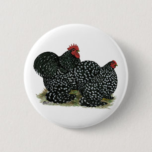 Cochin Mottled Chickens 2 Inch Round Button